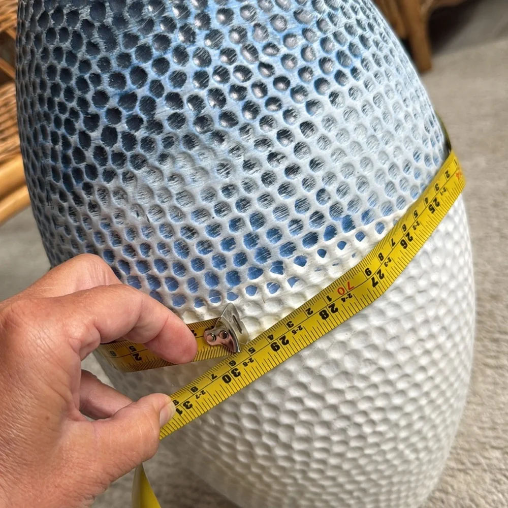 *LIKE NEW* Rockfish Large Ceramic Vase - Navy Blue to White Gradient